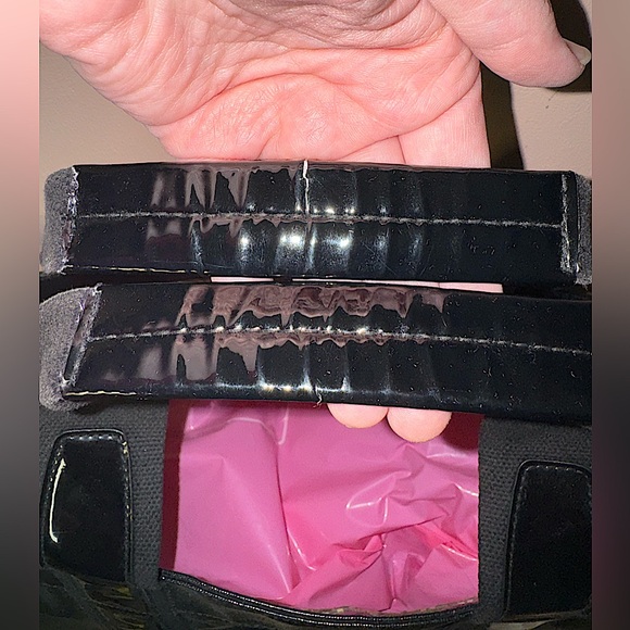 Tory Burch Black Patent Leather Large Hand Bag Shoulder Tote - Picture 2 of 15